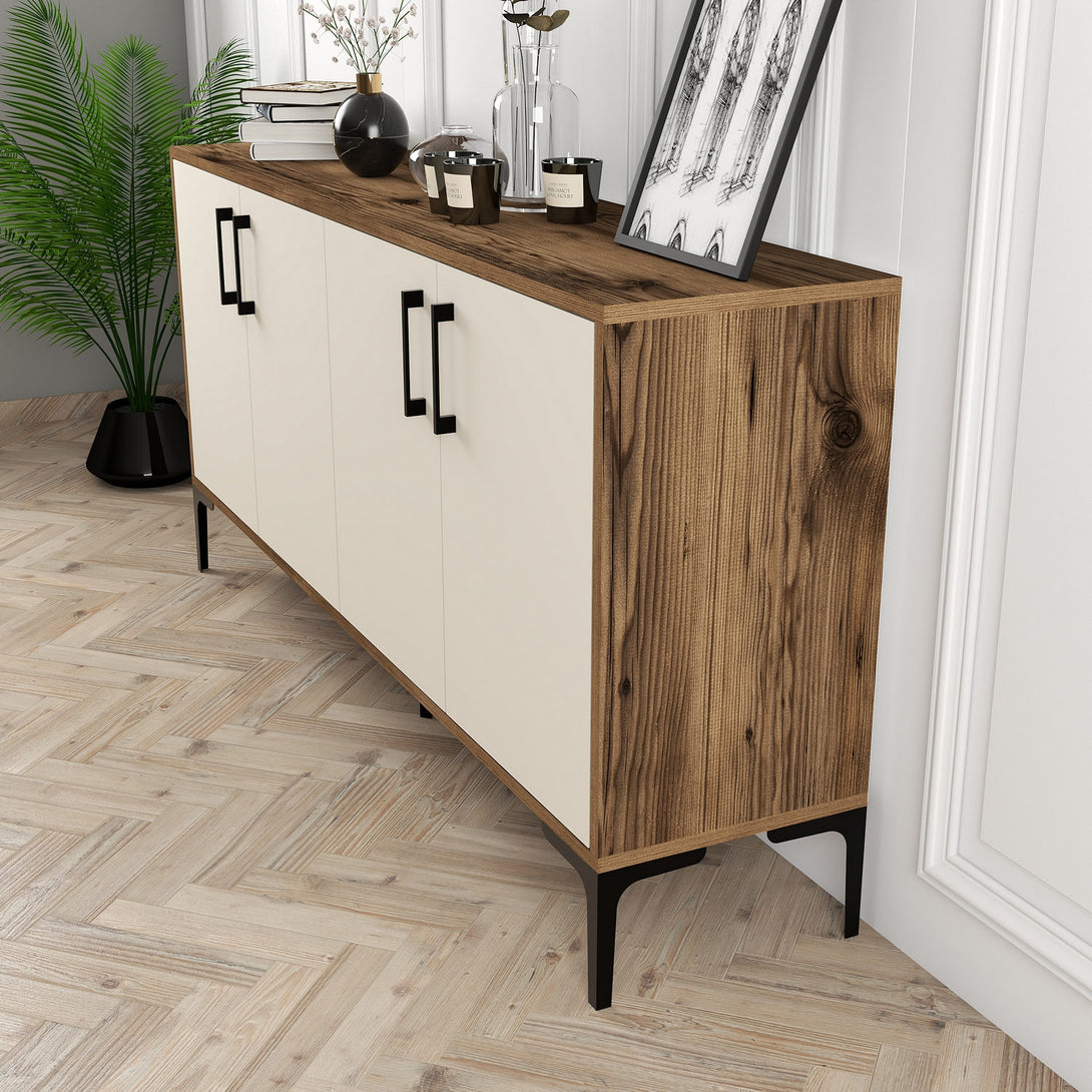Konzolasztal Kiev 160 - Walnut, Cream-Vashome.sk