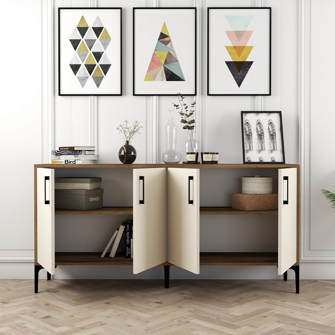 Konzolasztal Kiev 160 - Walnut, Cream-Vashome.sk