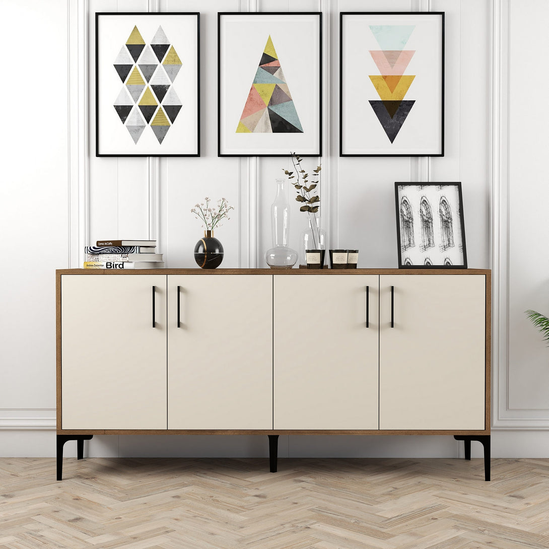 Konzolasztal Kiev 160 - Walnut, Cream-Vashome.sk