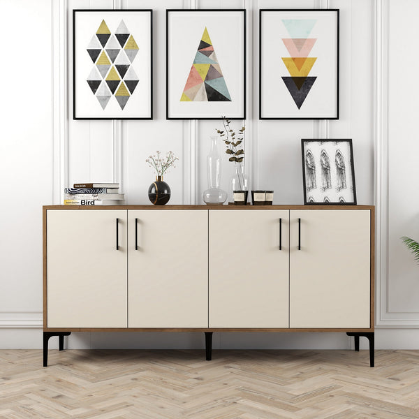 Konzolasztal Kiev 160 - Walnut, Cream-Vashome.sk