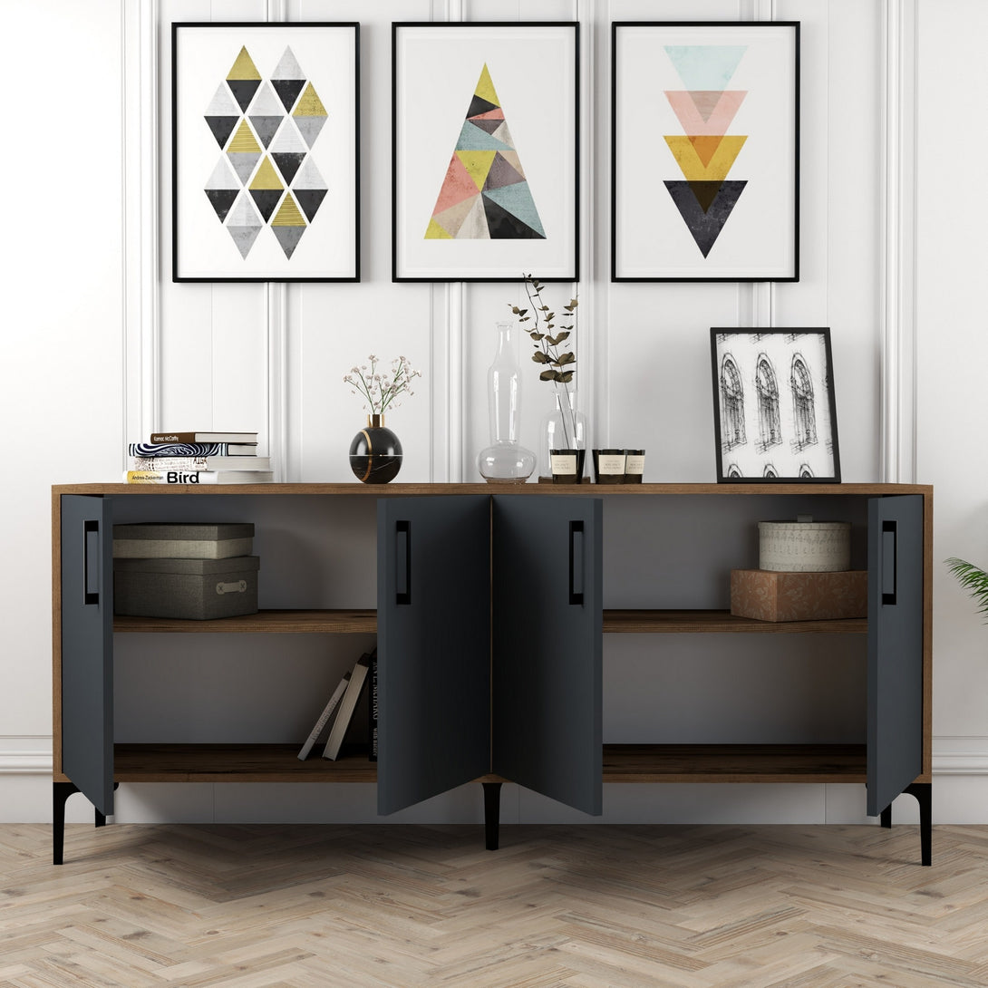 Konzolasztal Kiev - Walnut, Anthracite-Vashome.sk