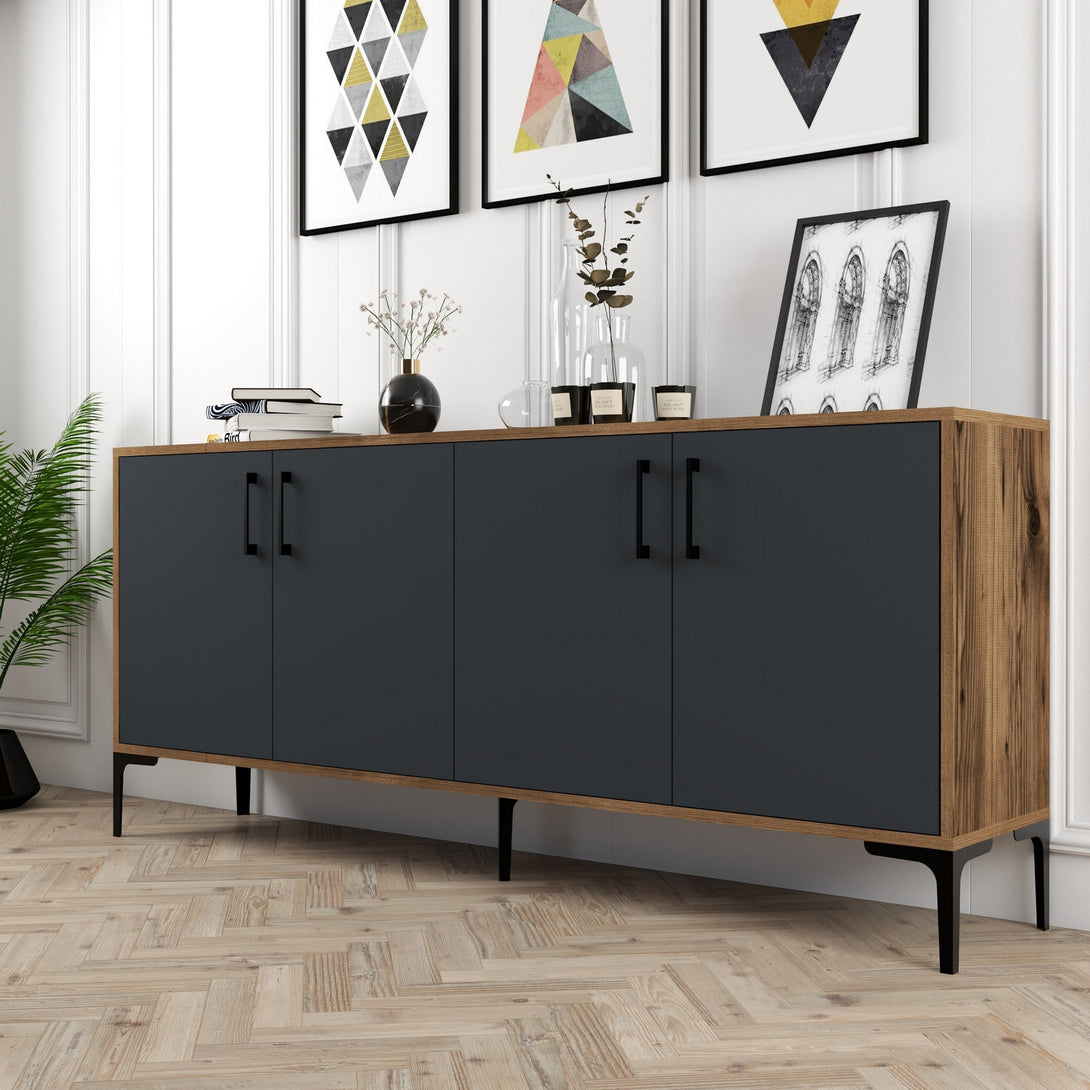 Konzolasztal Kiev - Walnut, Anthracite-Vashome.sk