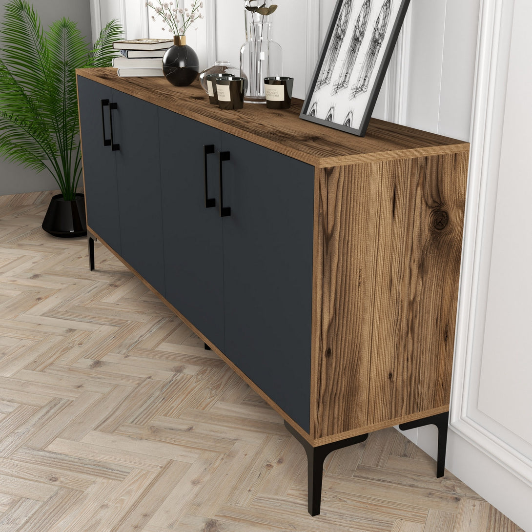 Konzolasztal Kiev - Walnut, Anthracite-Vashome.sk
