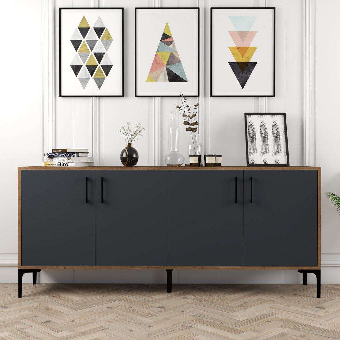 Konzolasztal Kiev - Walnut, Anthracite-Vashome.sk