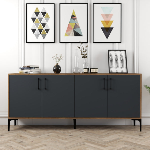 Konzolasztal Kiev - Walnut, Anthracite-Vashome.sk