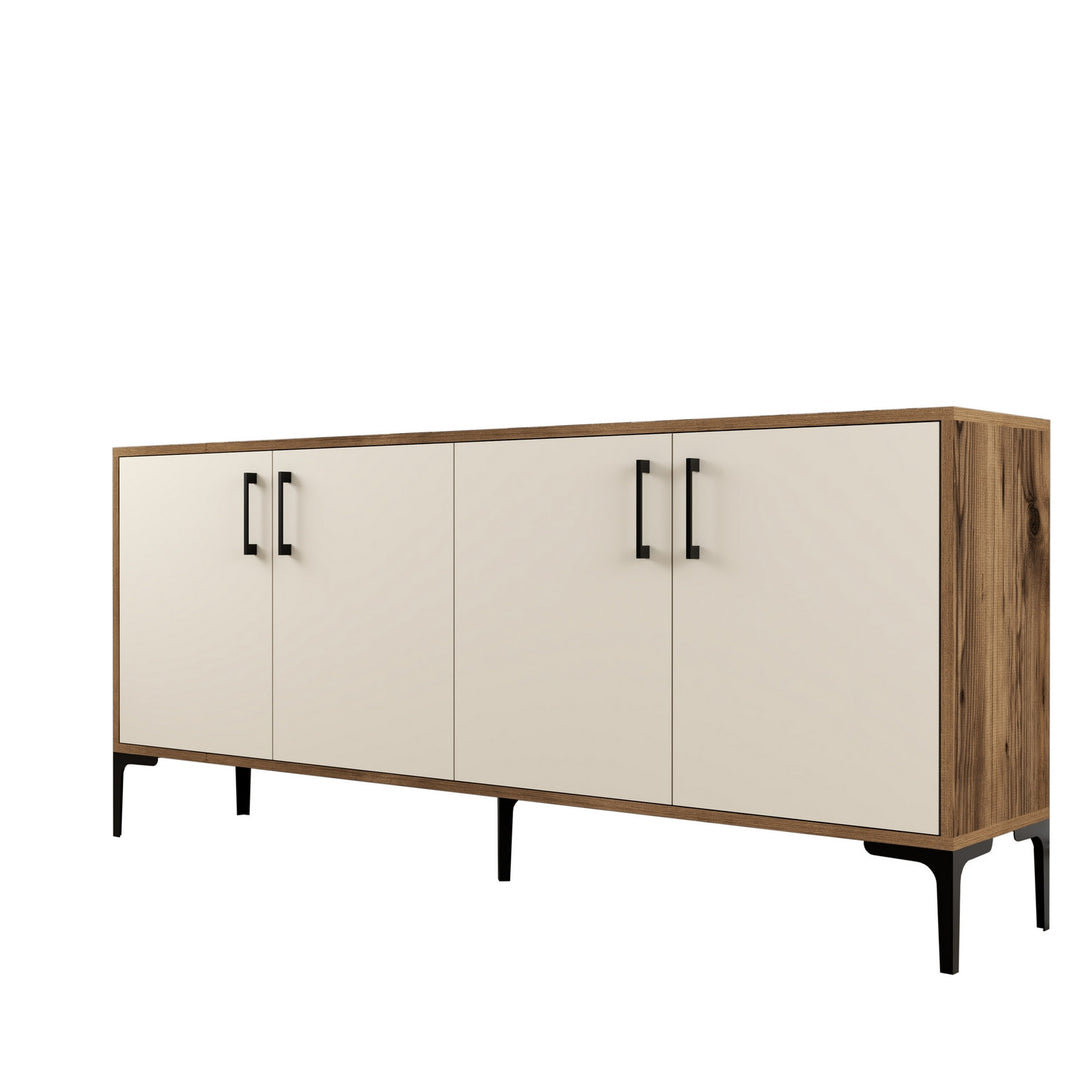 Konzolasztal Kiev - Walnut, Cream-Vashome.sk