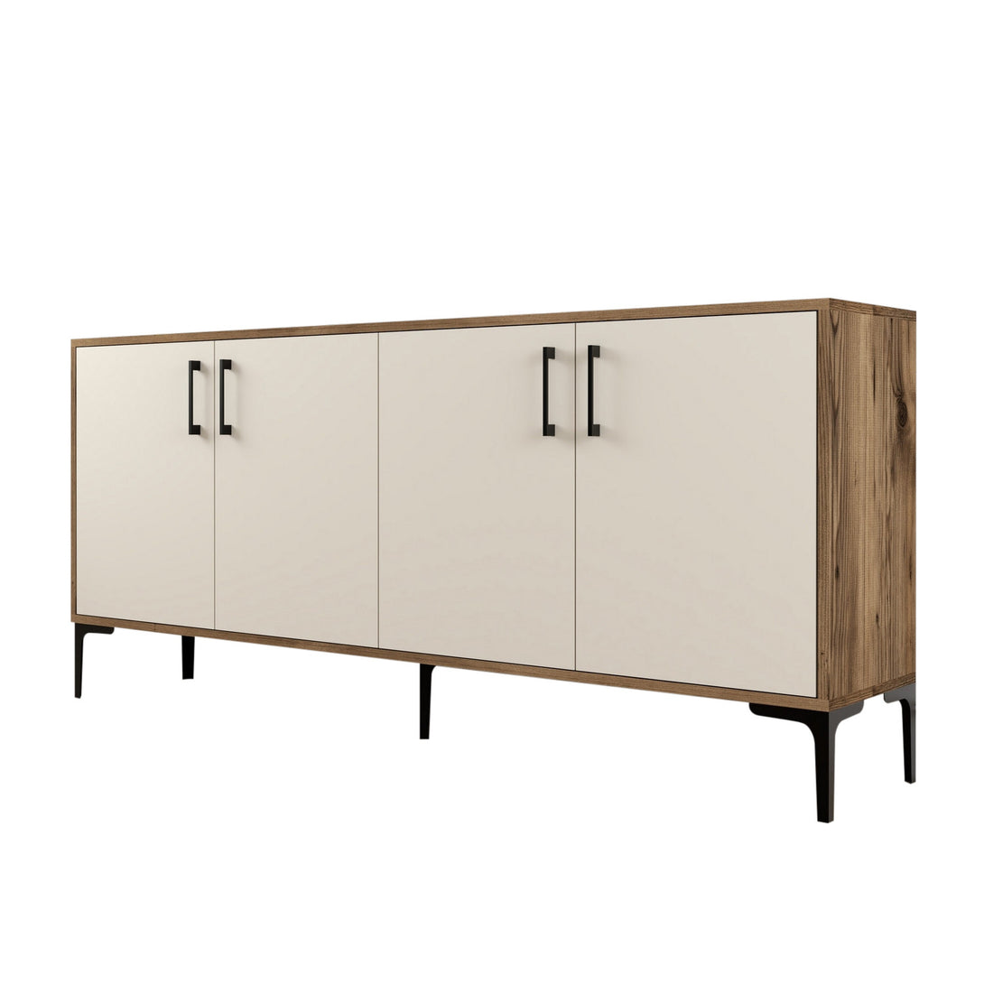 Konzolasztal Kiev - Walnut, Cream-Vashome.sk
