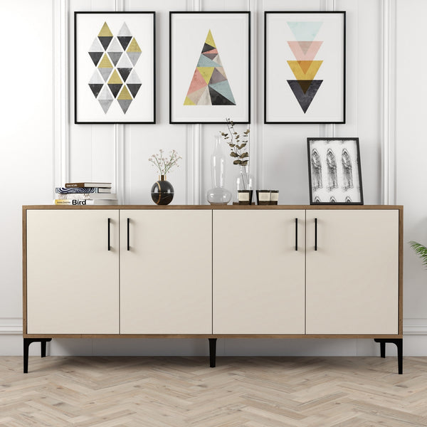 Konzolasztal Kiev - Walnut, Cream-Vashome.sk