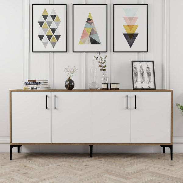 Konzolasztal Kiev - Walnut, White-Vashome.sk