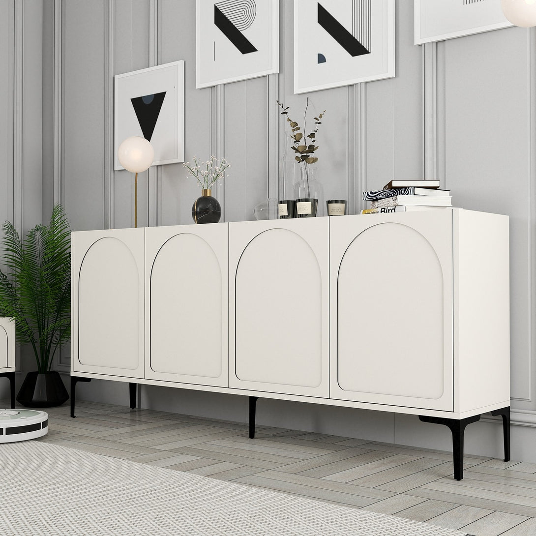 Konzolasztal Lyon 79 - Cream, Black-Vashome.sk