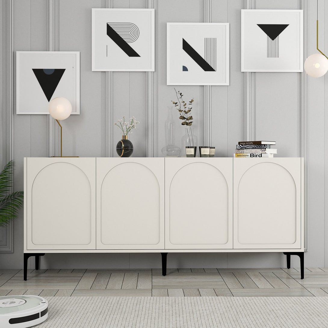Konzolasztal Lyon 79 - Cream, Black-Vashome.sk