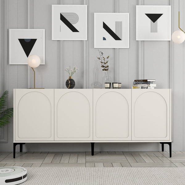 Konzolasztal Lyon 79 - Cream, Black-Vashome.sk