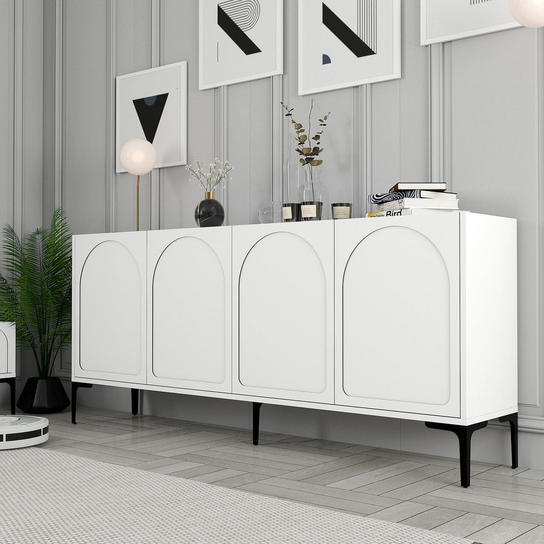 Konzolasztal Lyon 79 - White, Black-Vashome.sk