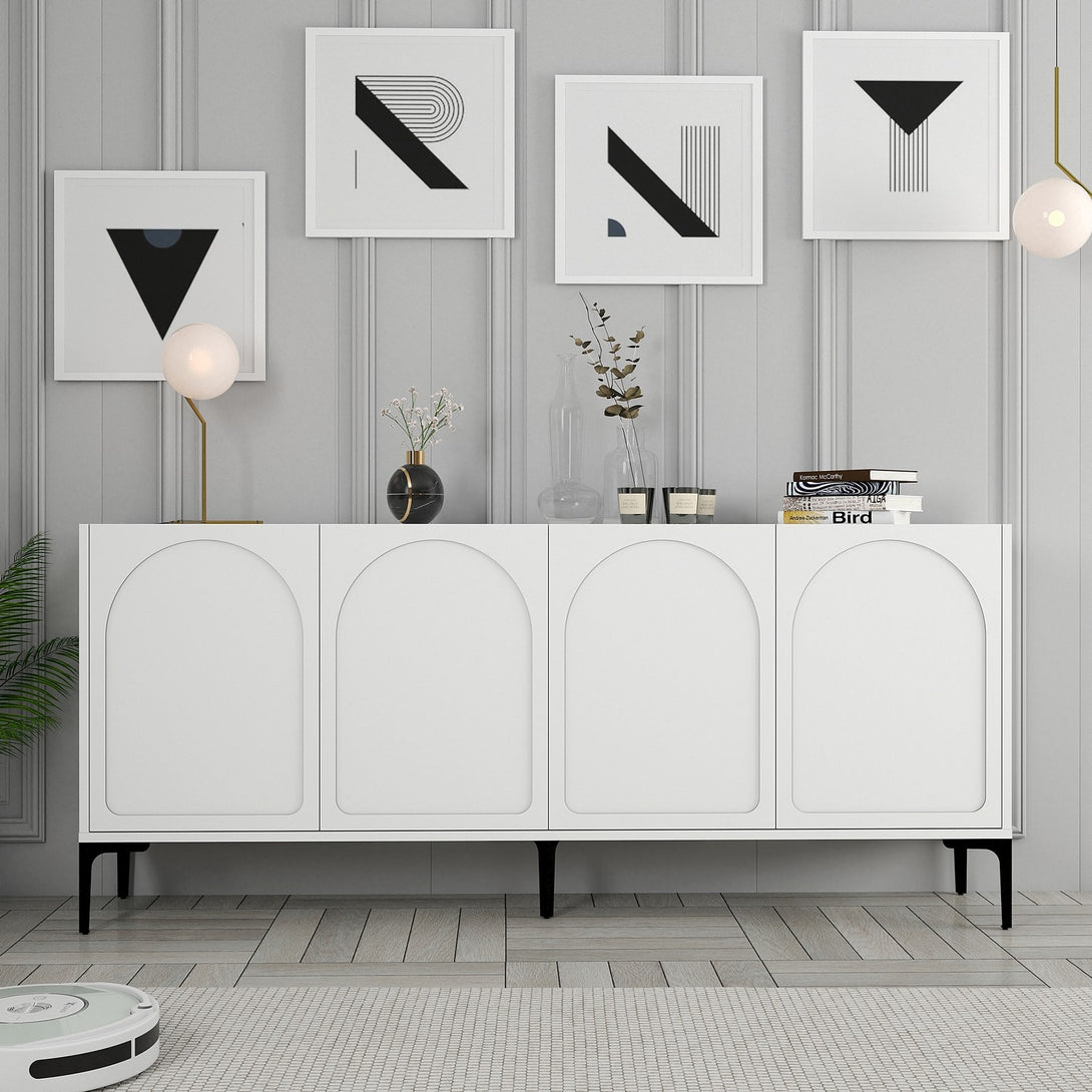 Konzolasztal Lyon 79 - White, Black-Vashome.sk