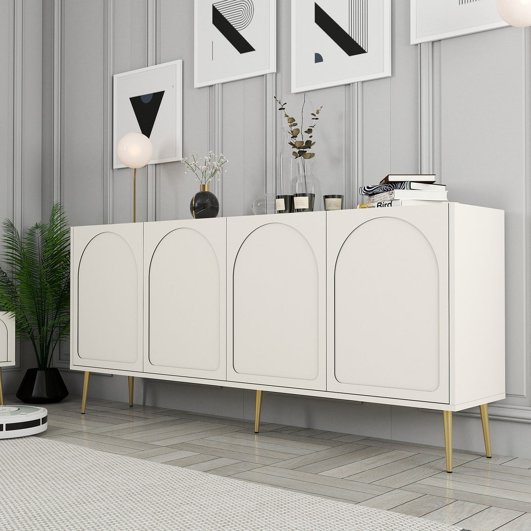 Konzolasztal Lyon 80 - Cream, Gold-Vashome.sk