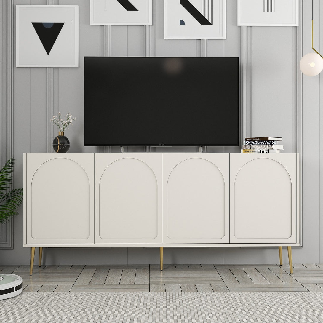 Konzolasztal Lyon 80 - Cream, Gold-Vashome.sk