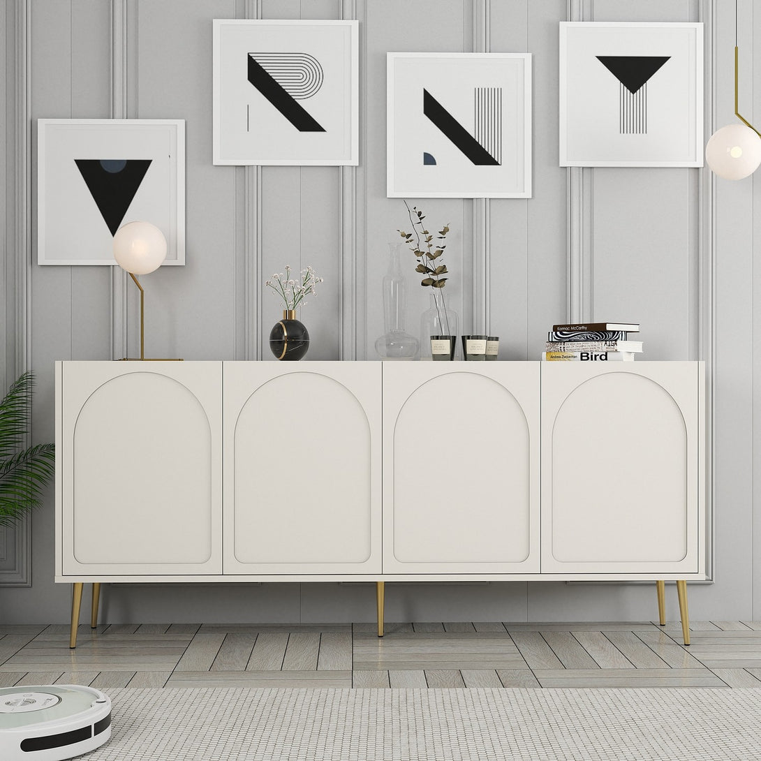 Konzolasztal Lyon 80 - Cream, Gold-Vashome.sk