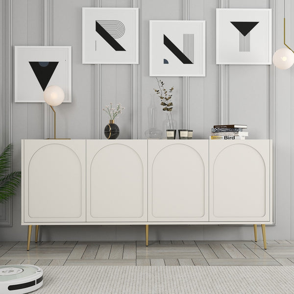 Konzolasztal Lyon 80 - Cream, Gold-Vashome.sk