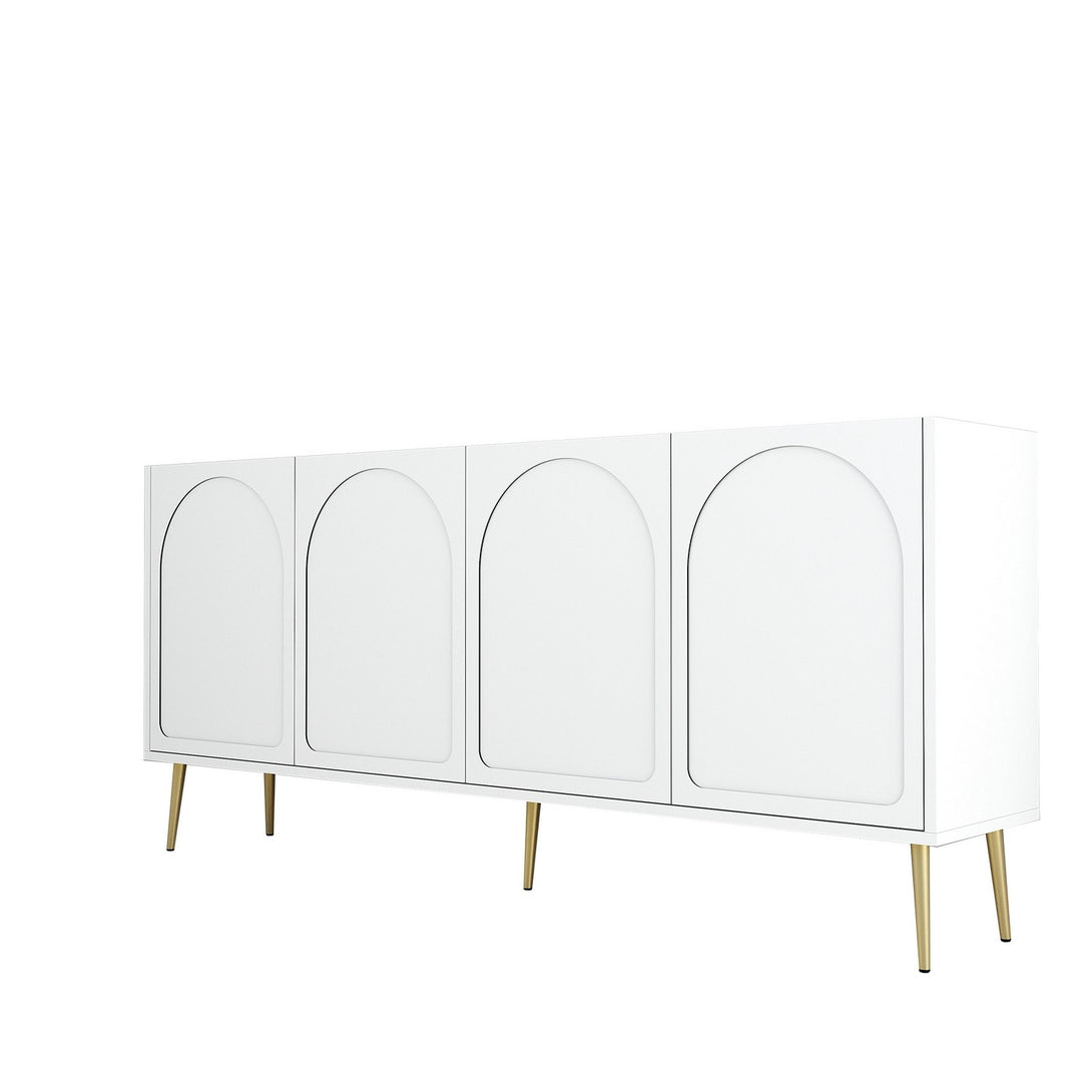 Konzolasztal Lyon 80 - White, Gold-Vashome.sk