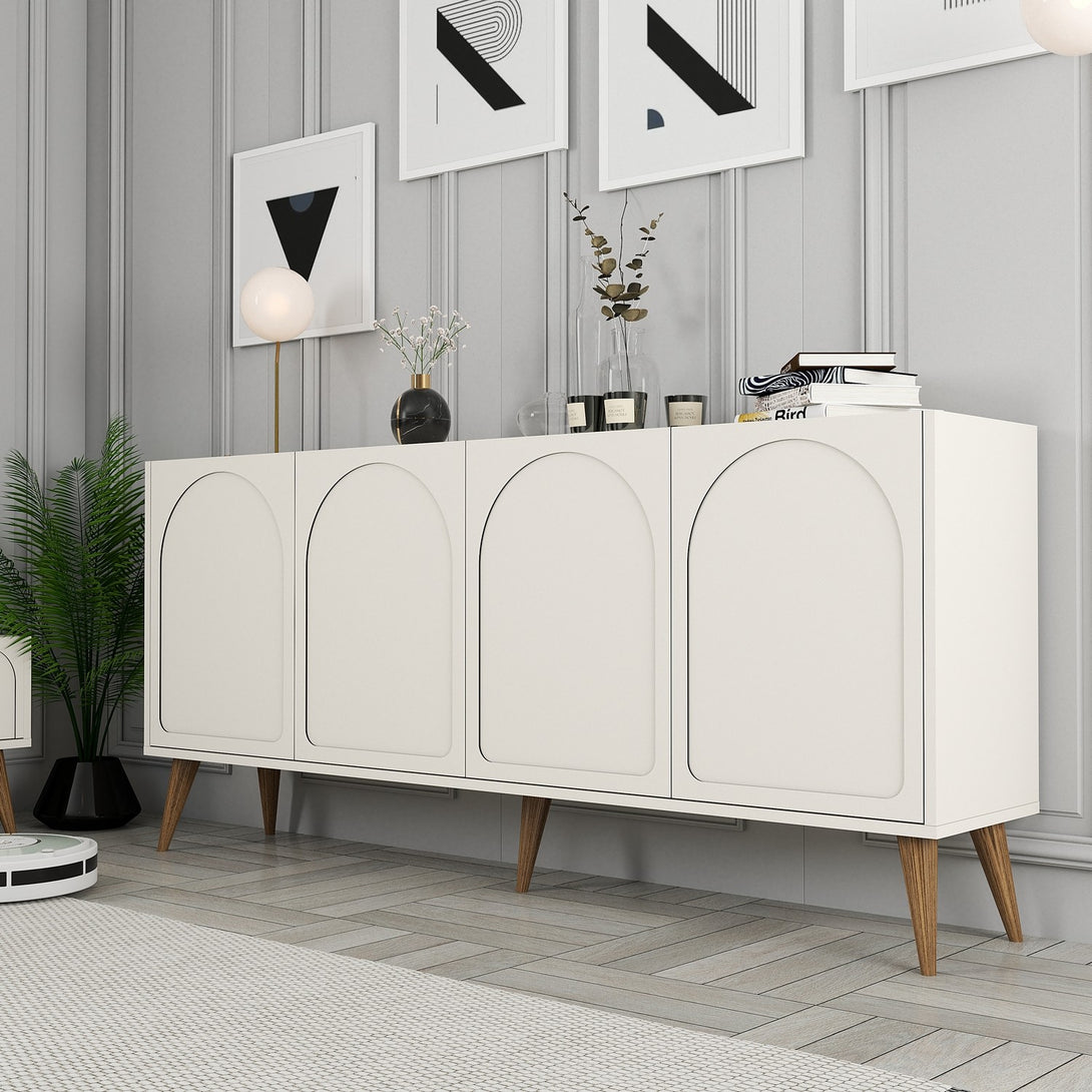 Konzolasztal Lyon 81 - Cream, Walnut-Vashome.sk