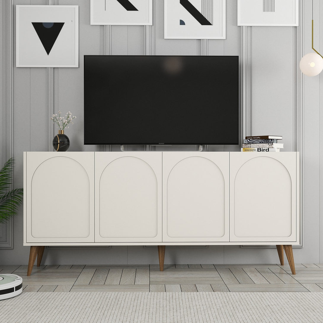 Konzolasztal Lyon 81 - Cream, Walnut-Vashome.sk