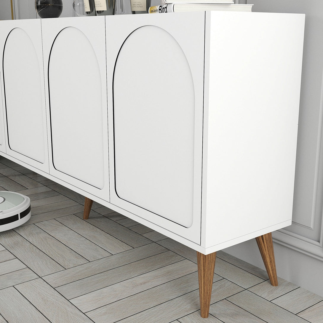 Konzolasztal Lyon 81 - White, Walnut-Vashome.sk