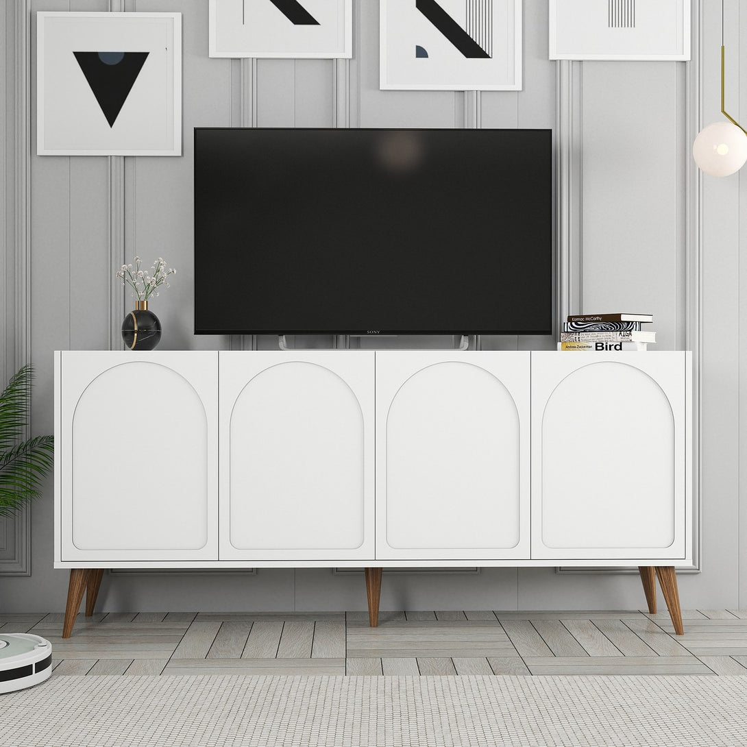 Konzolasztal Lyon 81 - White, Walnut-Vashome.sk