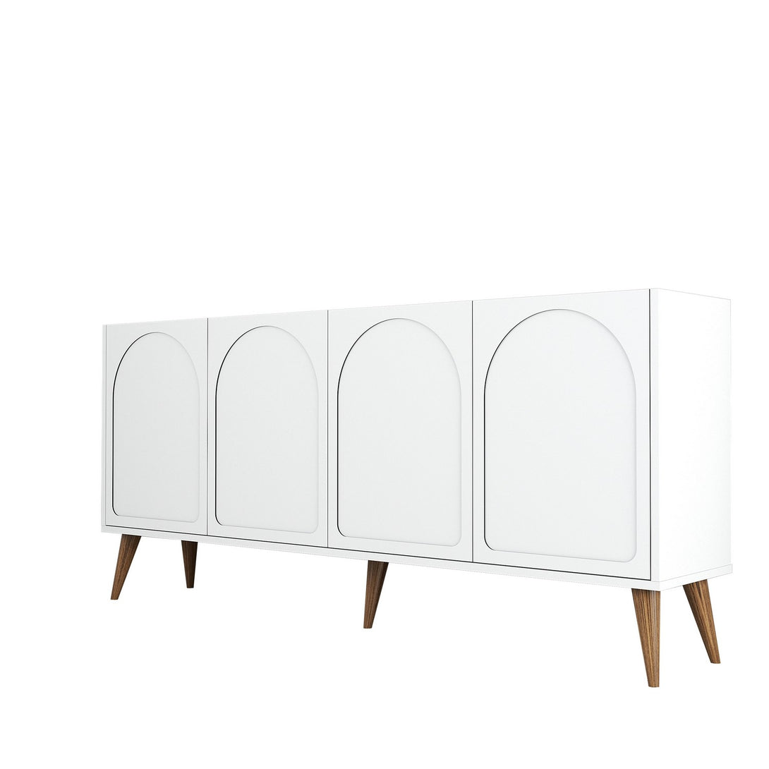 Konzolasztal Lyon 81 - White, Walnut-Vashome.sk