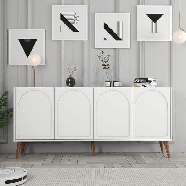 Konzolasztal Lyon 81 - White, Walnut-Vashome.sk