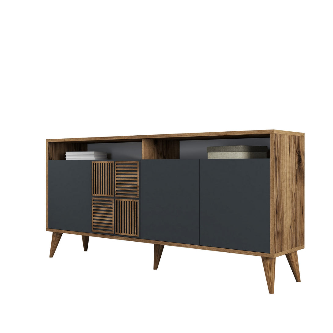 Konzolasztal Milan 160 - Walnut, Anthracite-Vashome.sk