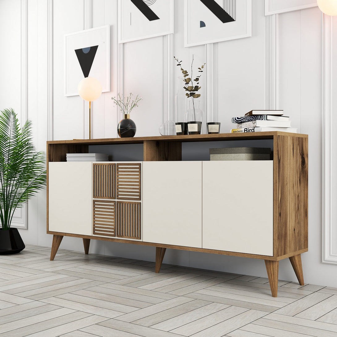 Konzolasztal Milan 160 - Walnut, Cream-Vashome.sk