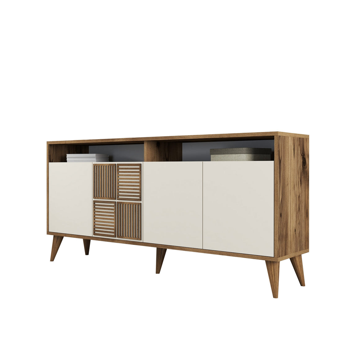 Konzolasztal Milan 160 - Walnut, Cream-Vashome.sk