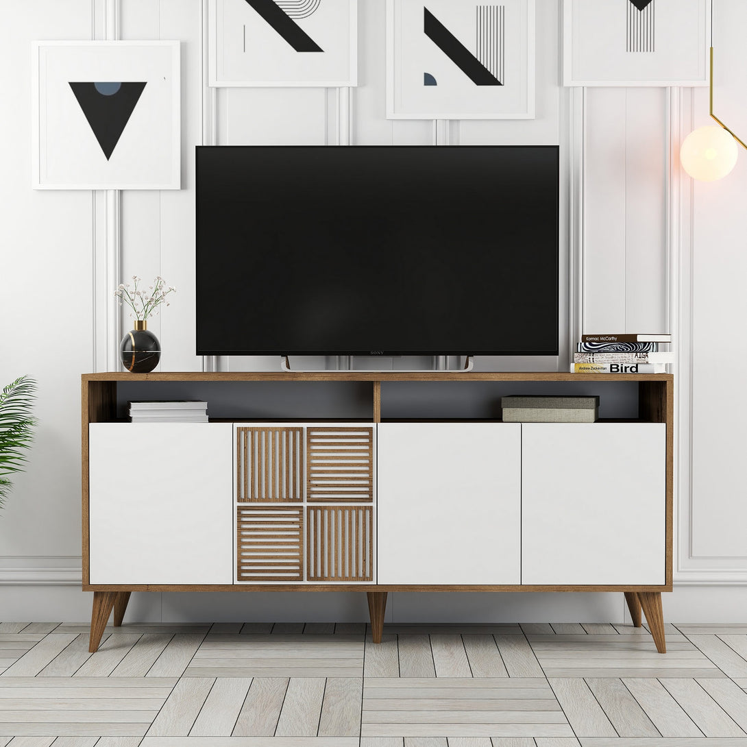 Konzolasztal Milan 160 - Walnut, White-Vashome.sk