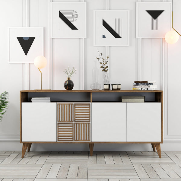 Konzolasztal Milan 160 - Walnut, White-Vashome.sk