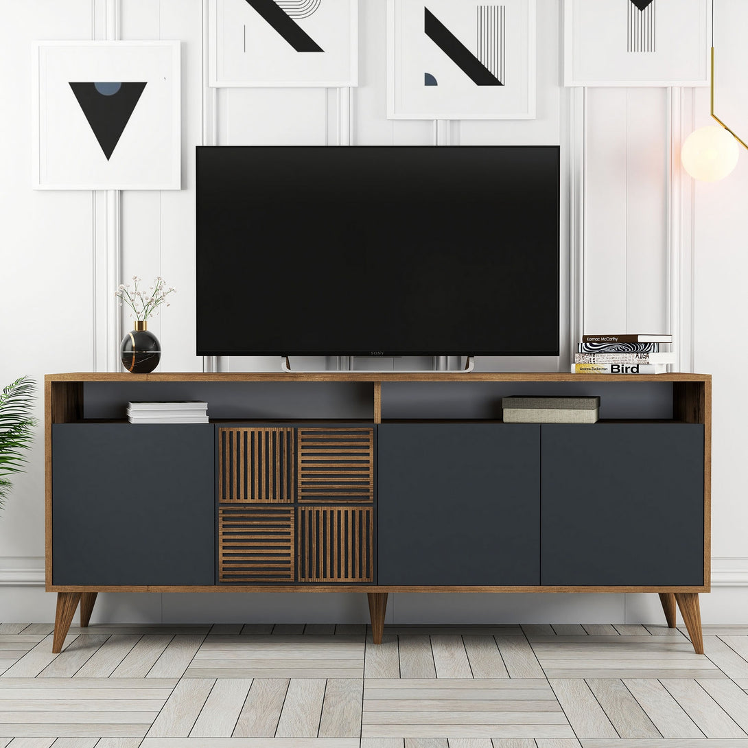 Konzolasztal Milan - Walnut, Anthracite-Vashome.sk