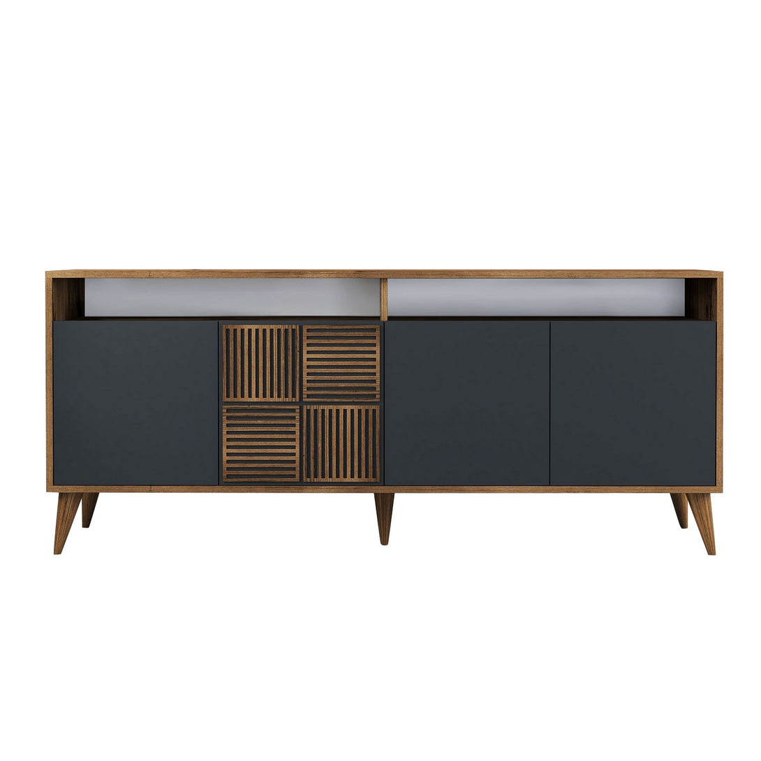 Konzolasztal Milan - Walnut, Anthracite-Vashome.sk