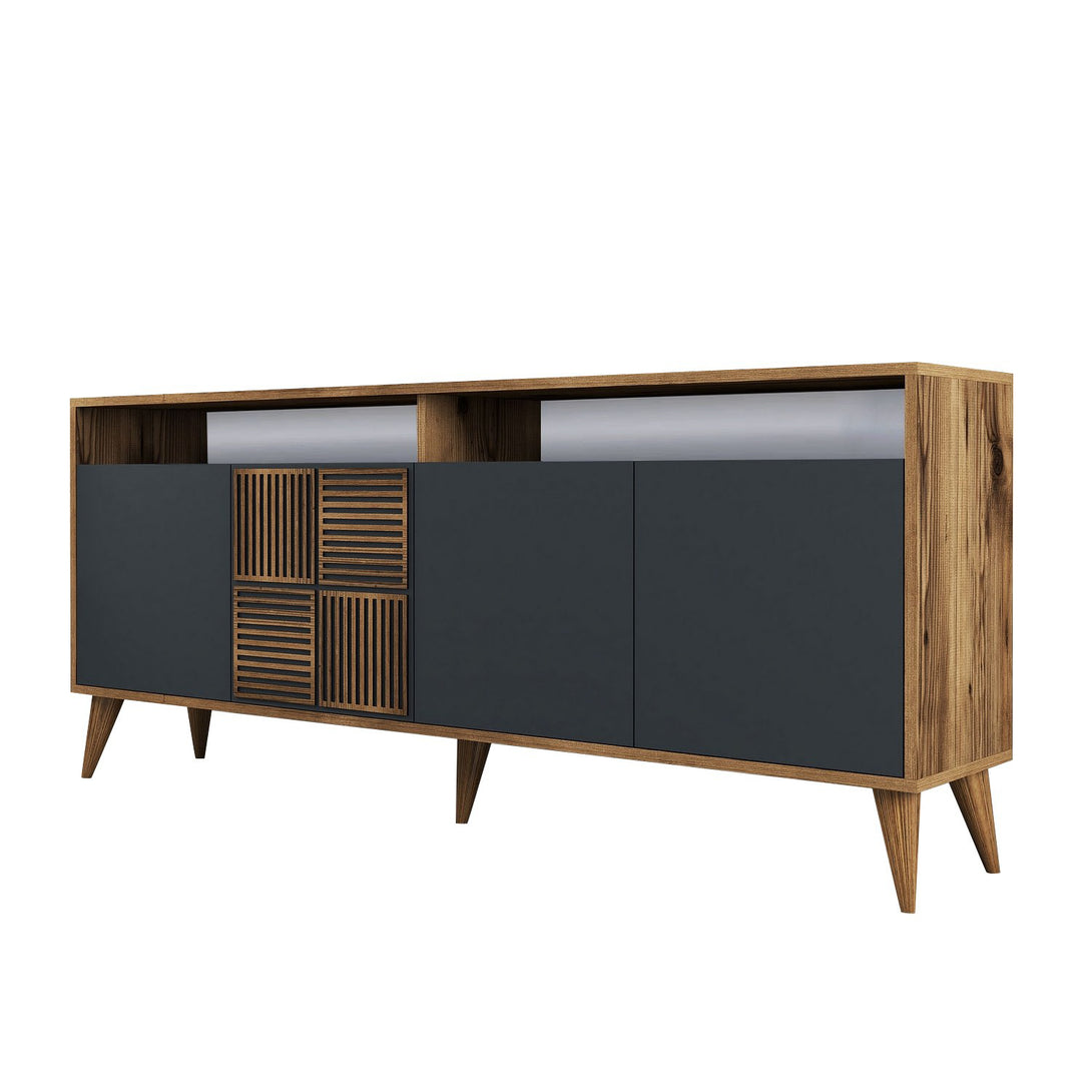 Konzolasztal Milan - Walnut, Anthracite-Vashome.sk