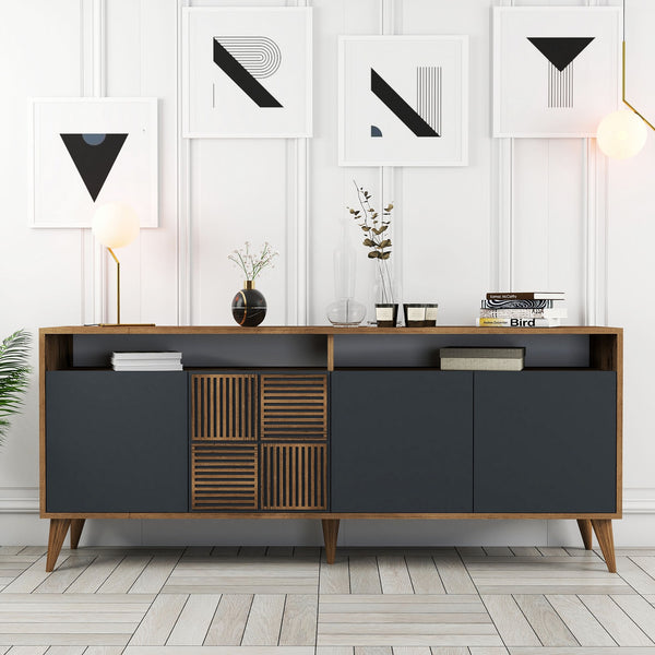 Konzolasztal Milan - Walnut, Anthracite-Vashome.sk