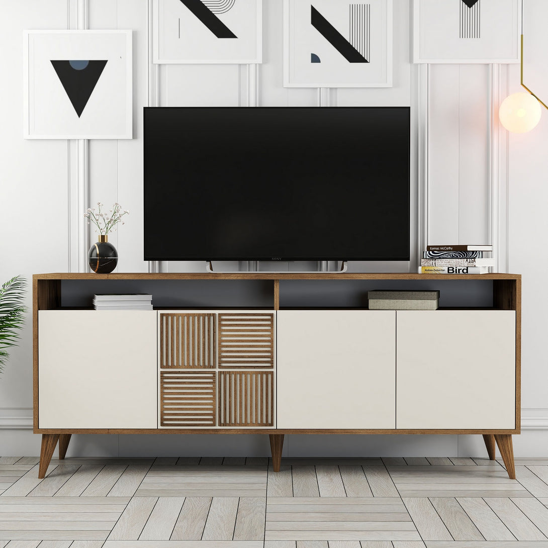 Konzolasztal Milan - Walnut, Cream-Vashome.sk