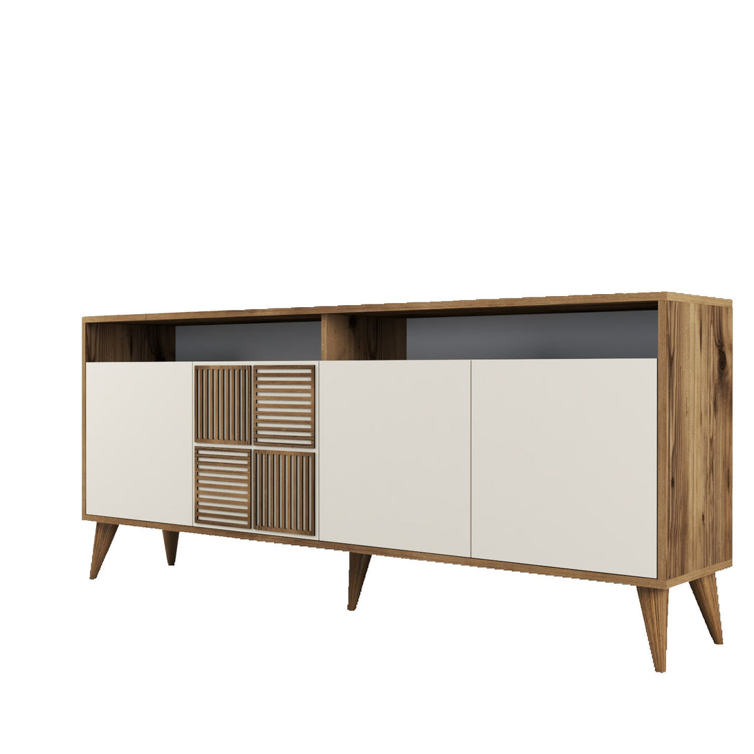 Konzolasztal Milan - Walnut, Cream-Vashome.sk