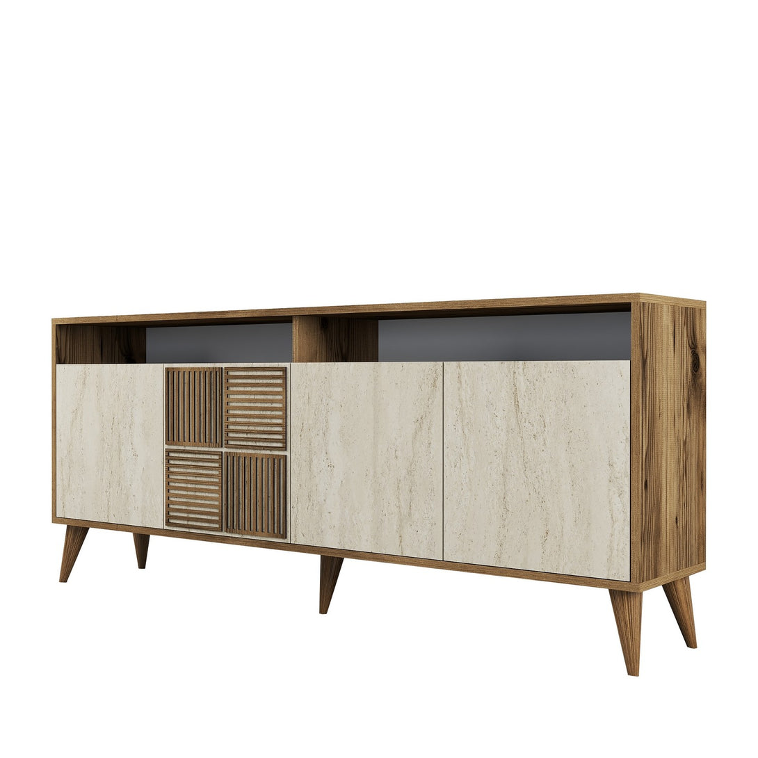 Konzolasztal Milan - Walnut, Travertine-Vashome.sk