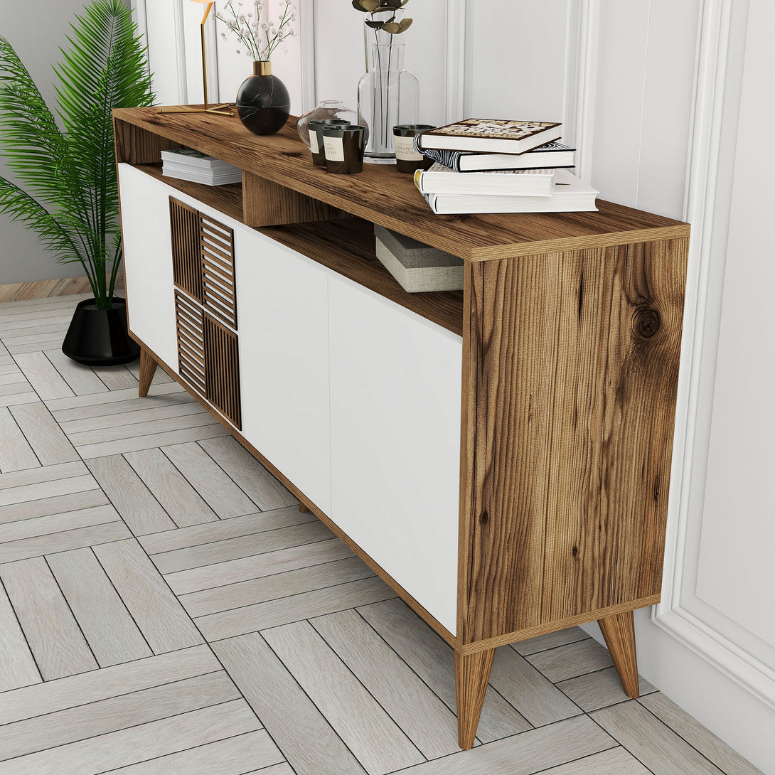 Konzolasztal Milan - Walnut, White-Vashome.sk