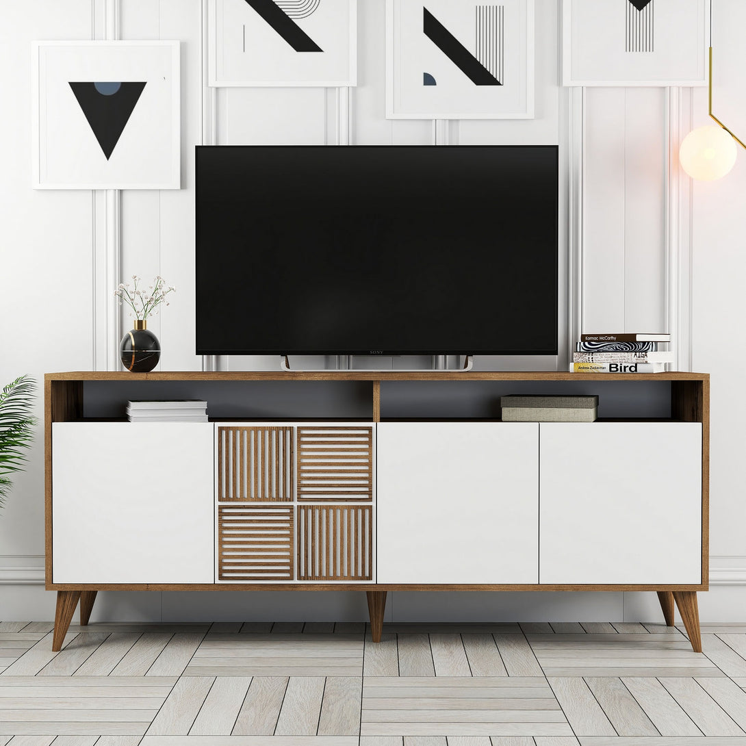 Konzolasztal Milan - Walnut, White-Vashome.sk