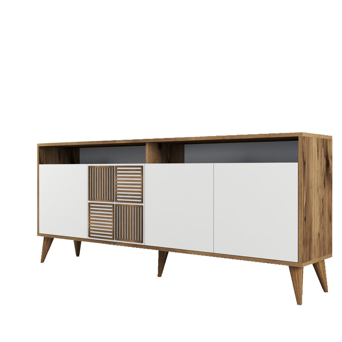 Konzolasztal Milan - Walnut, White-Vashome.sk