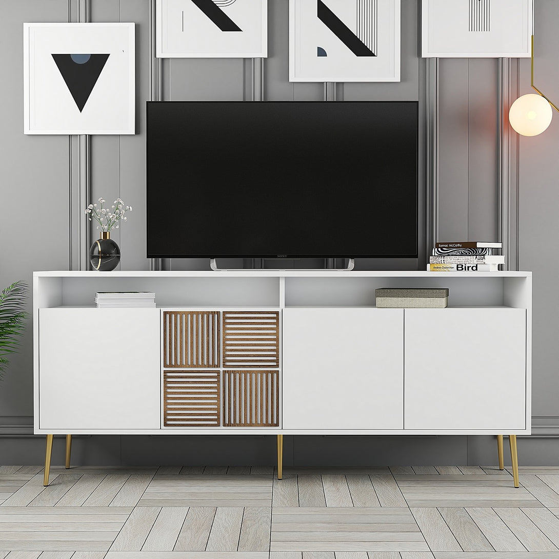 Konzolasztal Milan - White, Gold-Vashome.sk