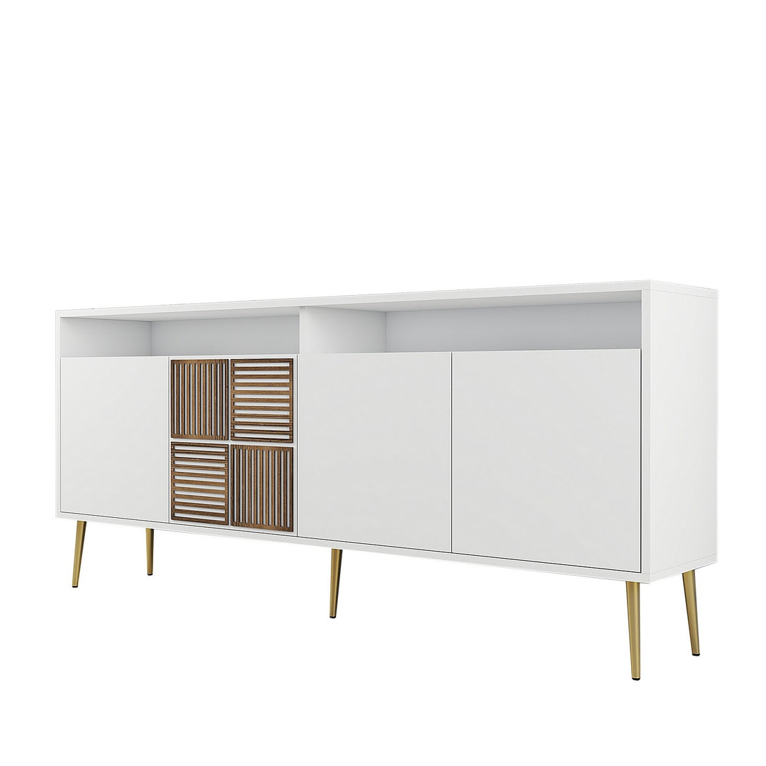 Konzolasztal Milan - White, Gold-Vashome.sk