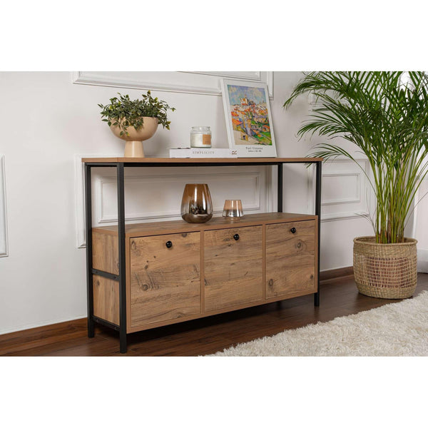 Konzolasztal Solace - Atlantic Pine, Black-Vashome.sk