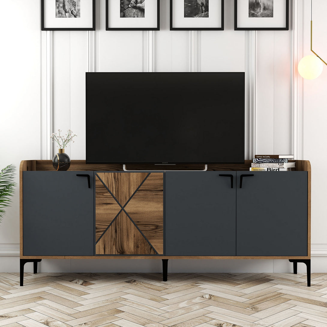 Konzolasztal Venedik - Walnut, Anthracite-Vashome.sk