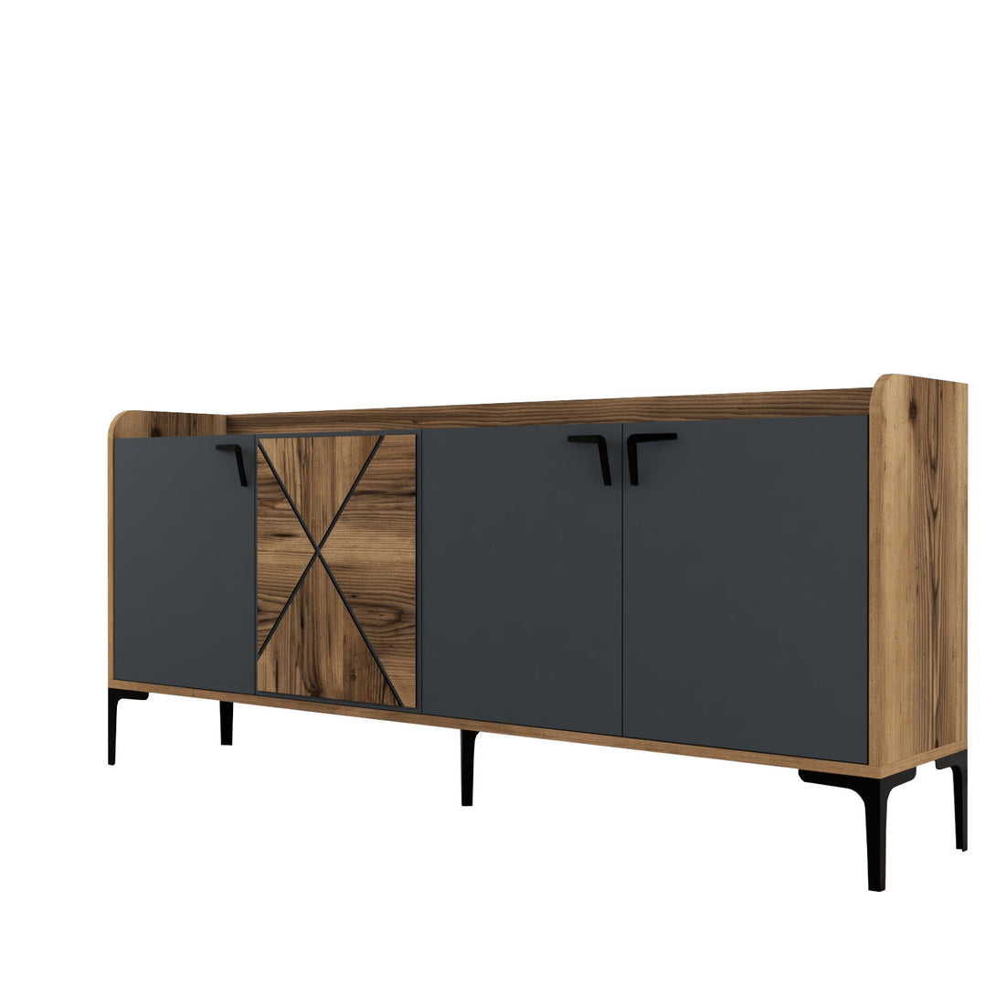 Konzolasztal Venedik - Walnut, Anthracite-Vashome.sk
