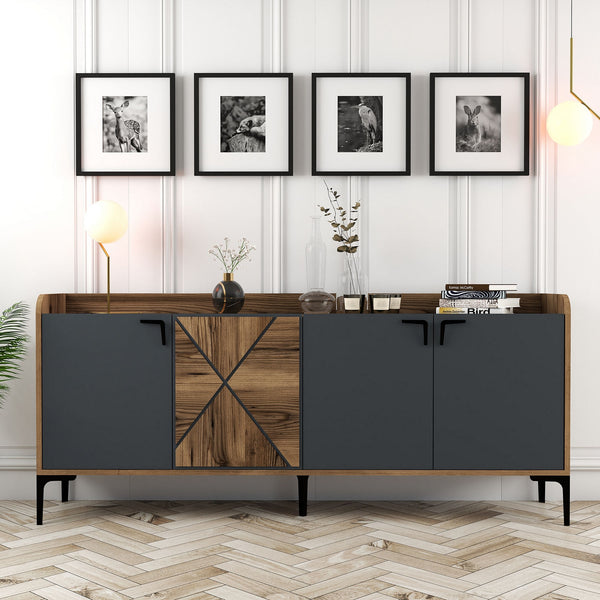 Konzolasztal Venedik - Walnut, Anthracite-Vashome.sk
